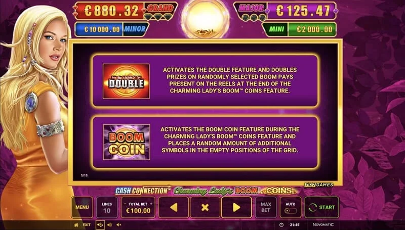 Cash Connection - Charming Lady's Boom Coins - zalijepljeni Boom Coin s množiteljem